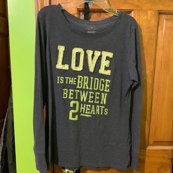 Old Navy Tops - Old Navy Gray/Green Long Sleeve Shirt